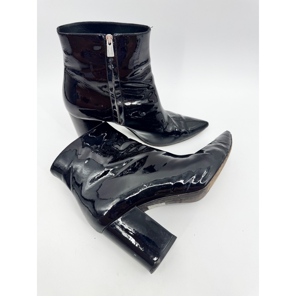 Anine Bing Ankle Boots Women Size 10 Black Pointed Toe Block Heel